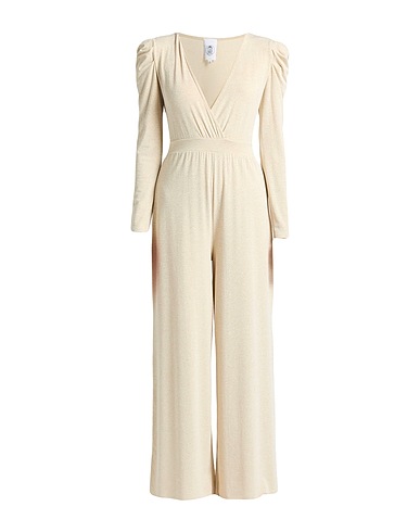 LE VOLIÈRE Jumpsuits and Dungarees Beige 65% Viscose, 15% Polyester, 15% Polyamide, 5% Elastane