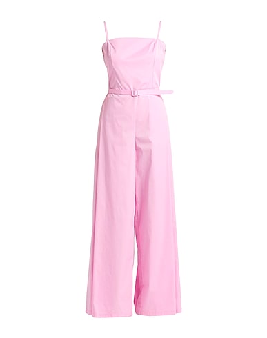 ANGELA DAVIS Jumpsuits and Overalls Pink 66% Cotton, 31% Polyamide, 3% Elastane