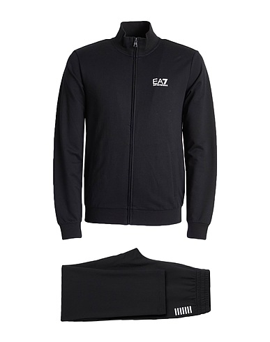 EA7 Tuta Sportiva Nero 100% Cotone, Elastan