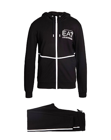 EA7 Tracksuit Black 100% Cotton, Elastane