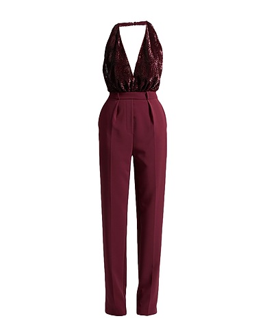ELISABETTA FRANCHI Jumpsuits and Dungarees Burgundy 100% Polyamide, Polyester, Elastane, Polyurethane