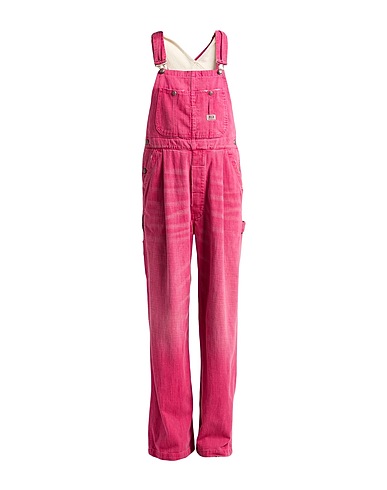 R13 Latzhose MAGENTA 100% Baumwolle, Rindsleder