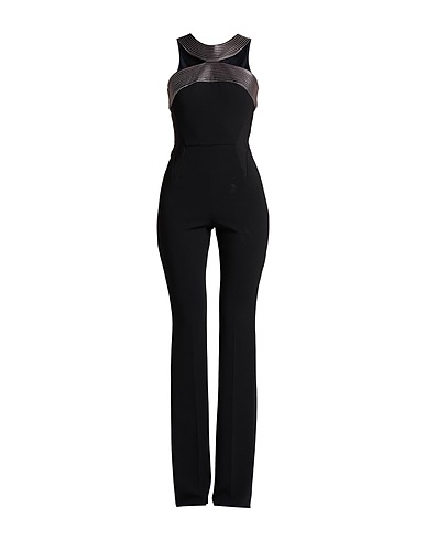 MUGLER Jumpsuits and Dungarees Black 51% Polyester, 49% Acetate, Lambskin