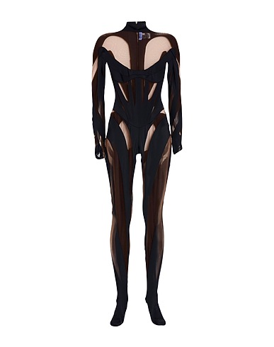 MUGLER Jumpsuits and Dungarees Black 78% Polyamide, 22% Elastane, Rubber