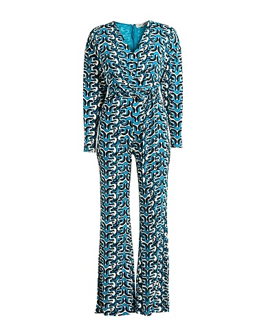 DIANE VON FURSTENBERG Jumpsuits and Dungarees Deep teal 100% Viscose, Nylon