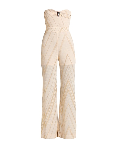 LIU •JO Jumpsuits and Overalls Ivory 87% Polyamide, 8% Metallic Polyester, 5% Elastane