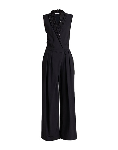 BRUNELLO CUCINELLI Jumpsuits and Dungarees Black 75% Virgin Wool, 23% Polyamide, 2% Elastane, Polyester