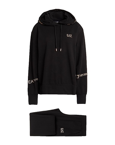 EA7 Tracksuit Black 94% Cotton, 6% Elastane