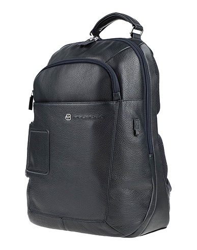 PIQUADRO Rucksacks Midnight blue Leather, Textile fibres