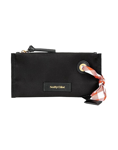 SEE BY CHLOÉ Pouch BETH SMALL COSMETIC POUCH
 Black 100% Polyester, Polyurethane