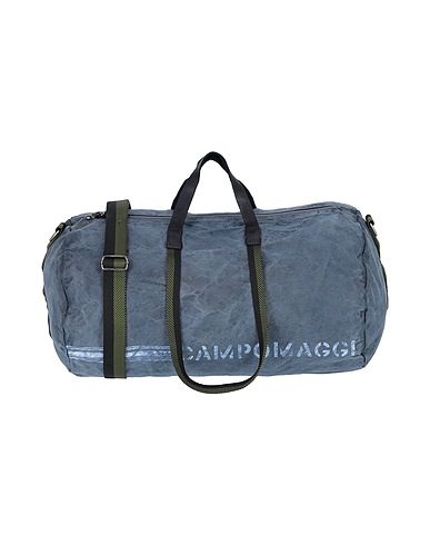 CAMPOMAGGI Travel & duffel bag Slate blue 100% Cotton, Calfskin