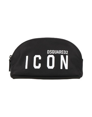 DSQUARED2 Beauty case Black 95% Polyamide, 5% Bovine leather