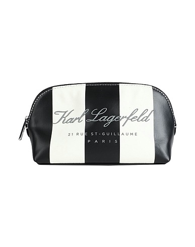 KARL LAGERFELD Beauty case HOTEL KARL BEACH STRIPE POUCH
 Black 99% Cotton, 1% Polyurethane