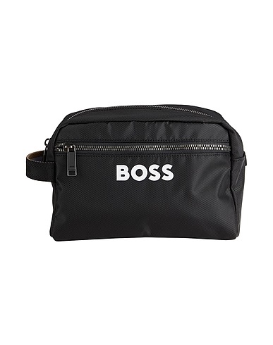BOSS Beauty case Black 100% Recycled polyester