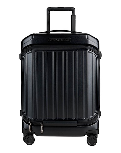 PIQUADRO Trolleys et valises Noir 100% Polycarbonate, Cuir de bovin, Métal
