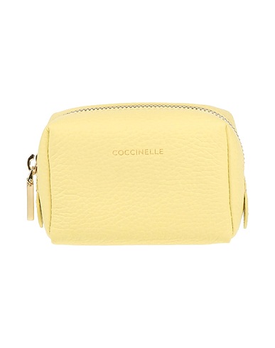 COCCINELLE Beauty case Pastel yellow Leather