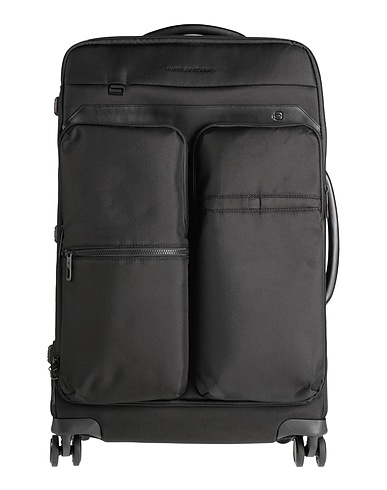 PIQUADRO Trolley e Valigie Nero Pelle di bovino, EVA (Etilene - Vinil - Acetato), Nylon, Poliestere, Metallo