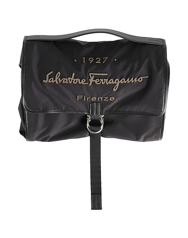 FERRAGAMO Accesorios para viajar Negro 100% Poliéster metalizado