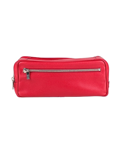 VALEXTRA Beauty case Burgundy Leather