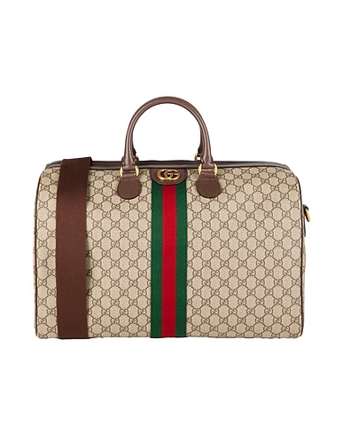 GUCCI Luggage Beige Textile fibres, Leather