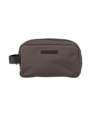 DSQUARED2 Beauty case Dark green 95% Polyamide, 5% Cow leather