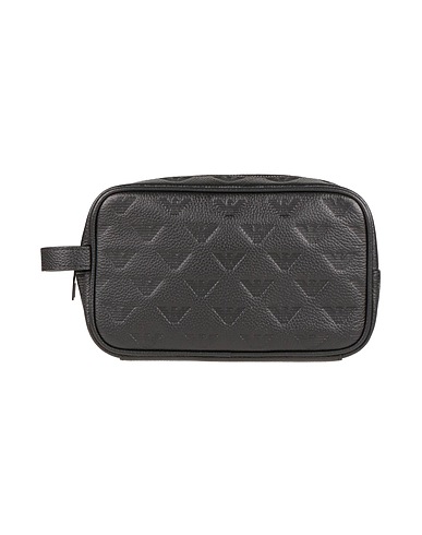 EMPORIO ARMANI Beauty case Black 100% Cow leather