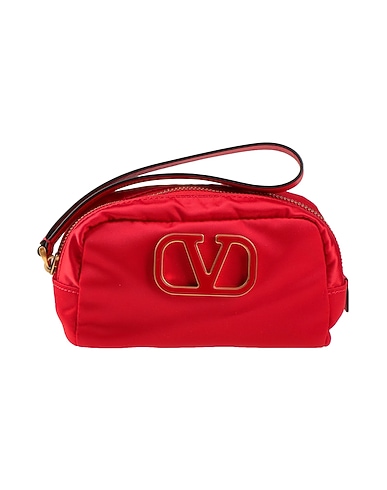VALENTINO GARAVANI Beauty case Red Textile fibres, Leather