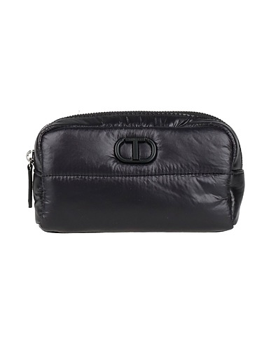 TWINSET Beauty case Black 100% Polyester, Polyurethane