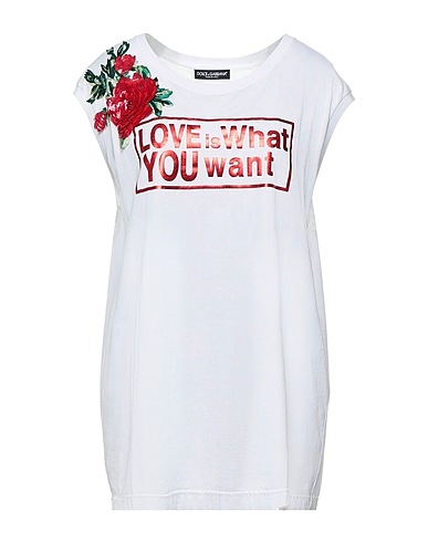 DOLCE&GABBANA T-shirt White 100% Cotton, PVC - Polyvinyl chloride, Viscose, Silk, Glass