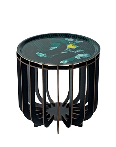 IBRIDE Τραπεζάκι Ibride Extra-Muros Medusa 39 OUTDOOR coffee table with Emeraude tray diam. 39 cm. Πολύχρωμο Επικαλυμμένο πλαστικό