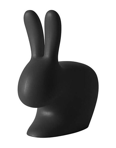 QEEBOO Καρέκλα και πάγκος Qeeboo Rabbit Chair Baby in the shape of a rabbit Μαύρο Πολυεθυλένιο