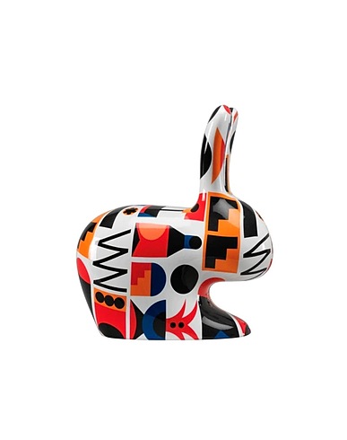 QEEBOO Καρέκλα και πάγκος Qeeboo Rabbit M Edition Oggian White chair Πολύχρωμο Πολυκαρβονικό