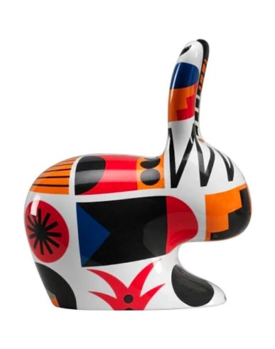 QEEBOO Καρέκλα και πάγκος Qeeboo Rabbit XS Edition Oggian White chair Πολύχρωμο Πολυκαρβονικό