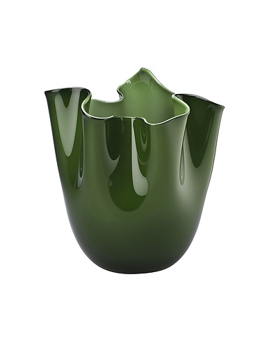 VENINI Vase Fazzoletto Opalino Green Glass