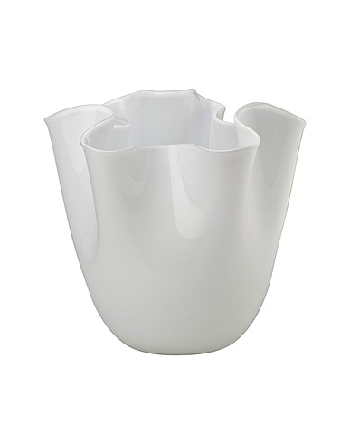 VENINI Vase Fazzoletto Opalino
 White Glass
