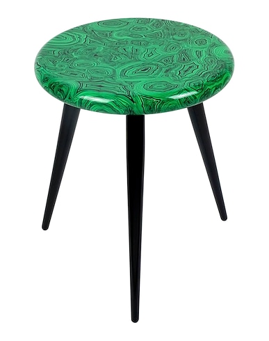 FORNASETTI Stool Malachite
 Green Wood