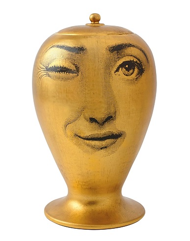 FORNASETTI Vase L'Antipatico
 Gold Ceramic