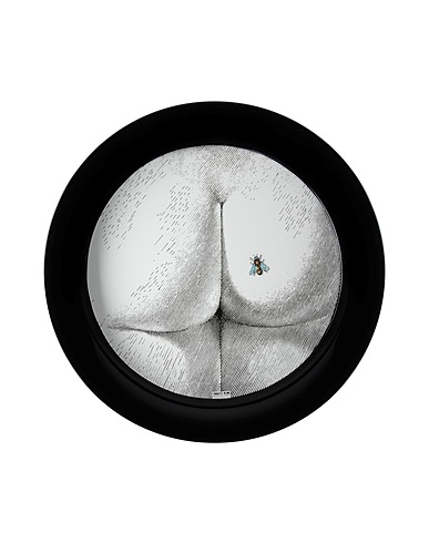 FORNASETTI Tray or serving plate Bee on my Back Black Metal