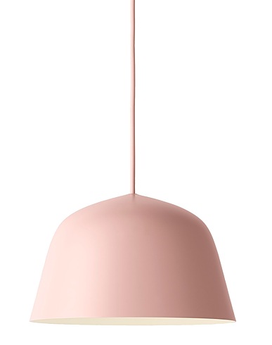 MUUTO Suspension lamp Ambit Light pink Aluminium, Rubber