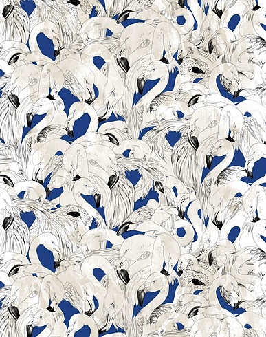 17 PATTERNS Small object for Home Flamingo
 Blue 100% Paper