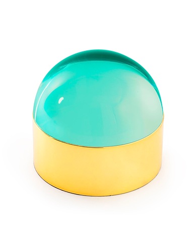 JONATHAN ADLER Container or basket Globo Box
 Light green Brass, Acrylic