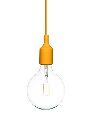 MUUTO Lampada a sospensione E27 pendant lamp
 Giallo ocra Silicone , Vetro
