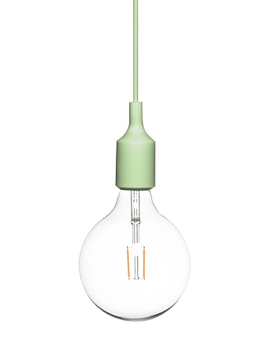 MUUTO Lampada a sospensione E27 pendant lamp
 Verde chiaro Silicone , Vetro