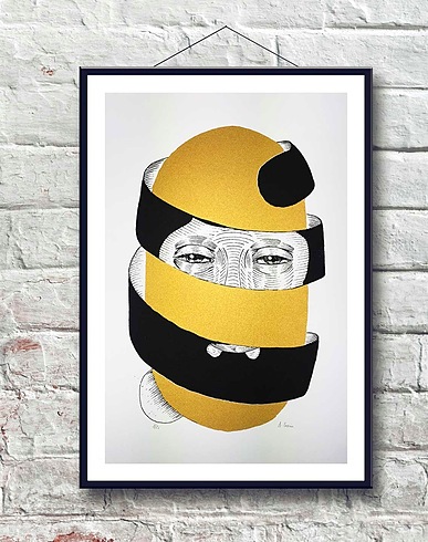 ART BACKERS ART Bearded man omniscient
 (-) 100% Cotton, Paper