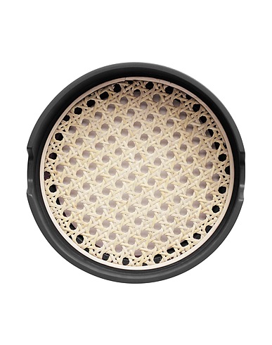NORMANN COPENHAGEN Tray or serving plate Salon Tray
 Black Wood, Rattan