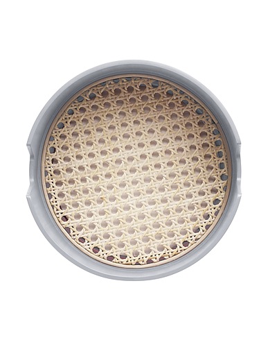 NORMANN COPENHAGEN Tray or serving plate Salon Tray
 Grey Wood, Rattan