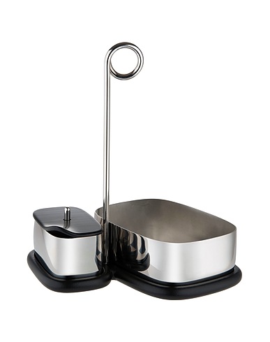 ALESSI Mug or small cup Bibo
 Silver Stainless Steel, Melamine