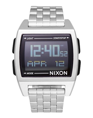 NIXON Armbanduhr A1107 BASE BLACK
 Silber Edelstahl