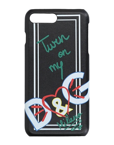 DOLCE&GABBANA Tech gadget  Black 90% Calfskin, 5% Cotton, 4% Polyurethane, 1% Polyester