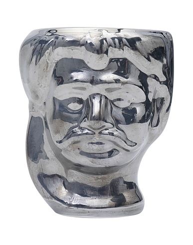 WAITING FOR THE BUS Vase Testa di moro
 Silver Ceramic